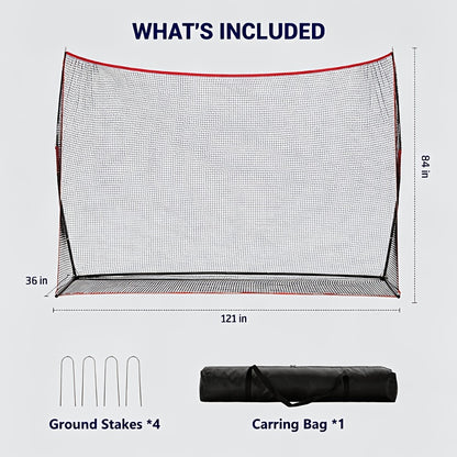 Baseball Softball Training Net 7x7ft with Arch Frame & Carry Bag - Batting & Pitching Practice for All Skill Levels, Black & Red Options