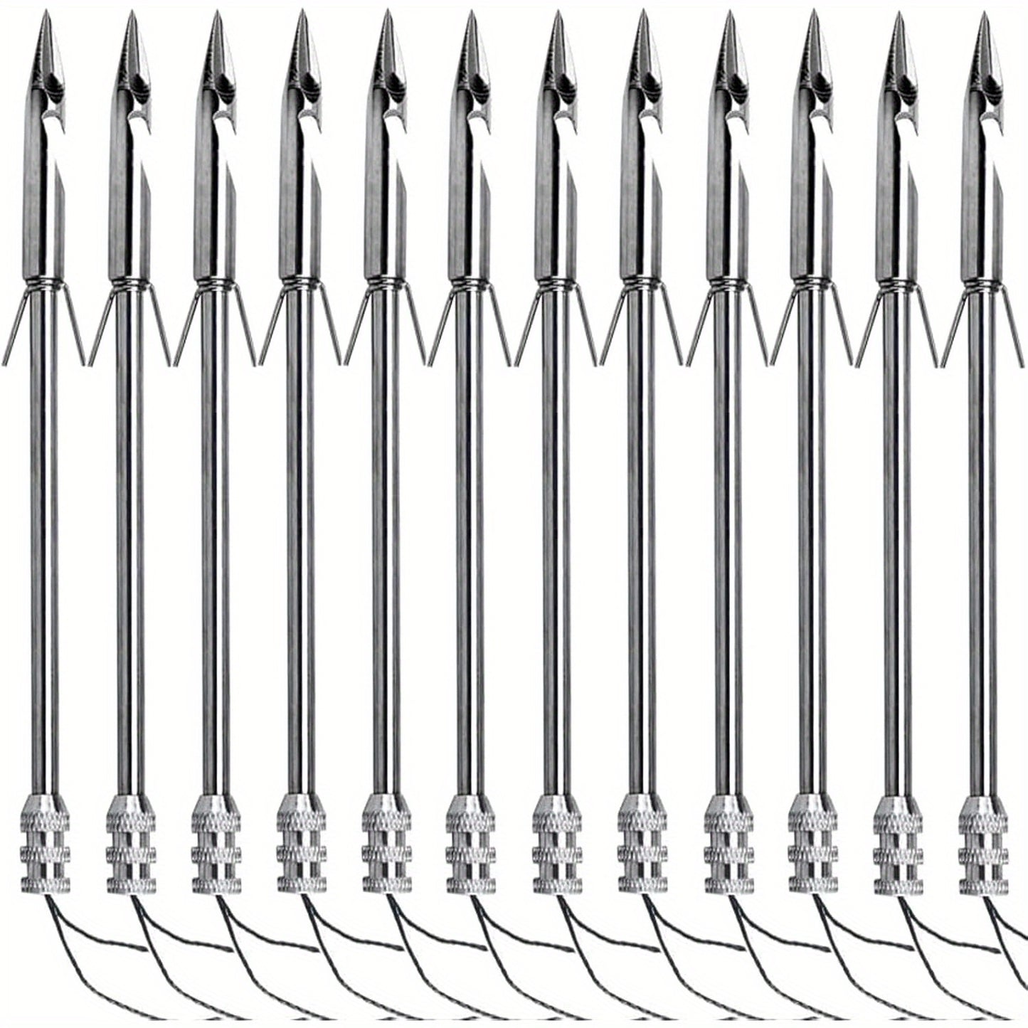 Stainless Steel Slingshot Fishing Arrowheads 12-Pack, Bowfishing Arrow Tips for Slingshot Bow Fishing & Target Practice, Detachable Broadhead Darts with Fishing Line Hole - Replacement Shooting Points