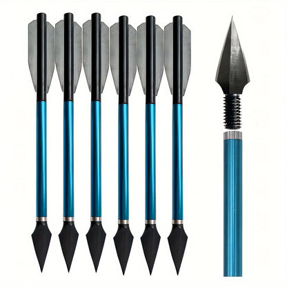 Broadhead Mini Crossbow Bolts 6pcs | 6.7 Inch Aluminum Alloy Archery Arrows with Sharp Tips for 50-80 Lbs Mini Crossbow – Multiple Colors for Adult Shooting, Hunting & Target Practice