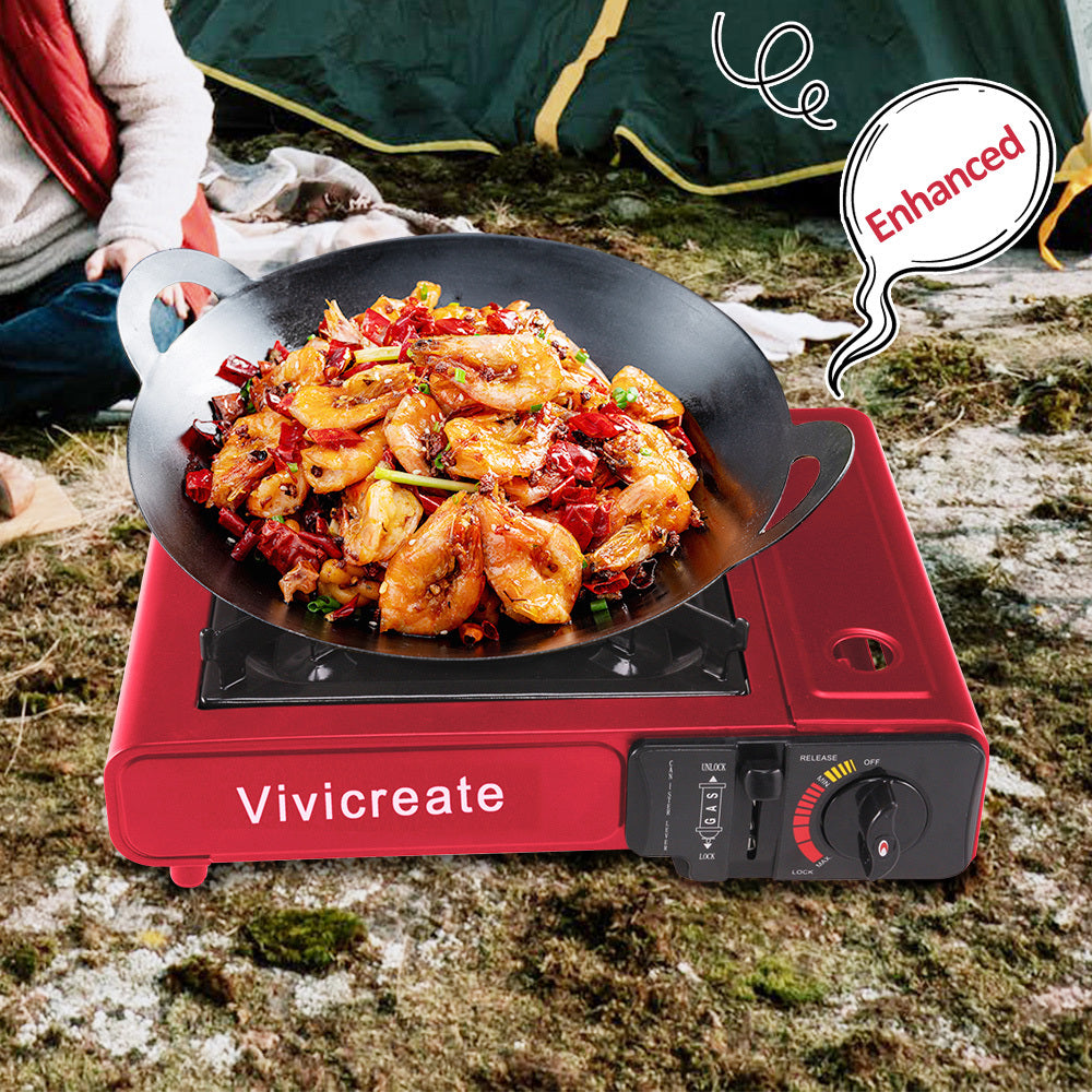 Portable Butane Camping Stove Single Burner – Compact Gas Cooker with Carrying Bag for Outdoor Cooking, Camping, Hiking, Fishing, Picnics & Korean BBQ | 2 Colors