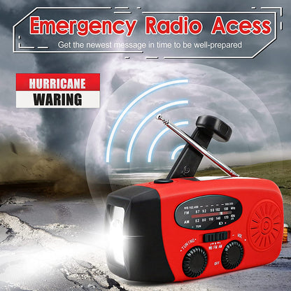 Solar Power Bank Emergency Radio with Hand Crank & NOAA