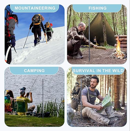 Tactical Trekking Pole with 7-in-1 Survival Kit | Collapsible Hiking Stick