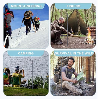Tactical Trekking Pole with 7-in-1 Survival Kit | Collapsible Hiking Stick