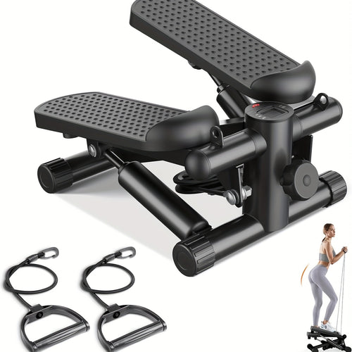 Mini Exercise Stepper Machine with Resistance Bands – Portable Twist Stair Stepper, 300lb Capacity, Full Body Trainer for Legs, Arms & Cardio – Home Workout Stepper, Orange, Black or Blue