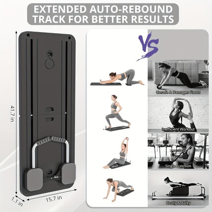 ABS Pilates Slide Board 8-in-1 Foldable – Abdominal & Core Strength Training Home Gym Equipment, Portable Multi-Function Fitness Board for Full Body Workout