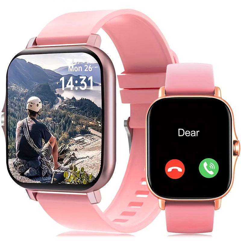 Bluetooth Calling Smartwatch with 1.83" Full Touch Screen, Multiple Sport Modes, Music Control & Sedentary Reminder – Fitness Tracker Watch Compatible with Android & iPhone for Men and Women, Dual Strap