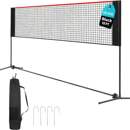 Badminton Volleyball Net Portable Adjustable Height 10ft 14ft 17ft Weather-Resistant Outdoor Indoor Backyard Pool Court Net with Carry Bag for Backyard Lawn Beach Park Play