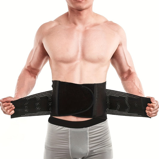 Weightlifting Belt for Men Women - Adjustable Gym Waist Support Belt with Hook-and-Loop Closure, Breathable Polyester Back Brace for Powerlifting, Deadlifts & Fitness Training, S/M/L