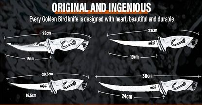 Fillet Knife Set 4-Piece – 5Cr15MoV Stainless Steel Fishing Fillet Knives (5", 6", 7", 9"), Non-Slip Rubber Handle, Serrated Bait Knife, Individual Sheaths & Storage Bag, Ideal Fishing Gift for Men