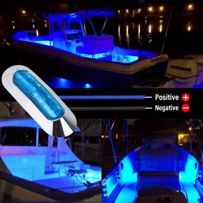 Marine LED Navigation Lights Set of 20 – Stern Circular Deck & Onboard Boat Lights for Yachts & Boats | Low Frequency, No Battery Required, Multi-Color Options
