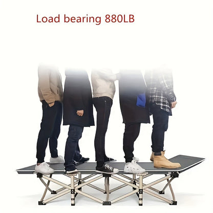 Camping Cot 74 Inch Heavy Duty Folding Bed – Portable Foldable Sleeping Cot with Double-Sided Plaid Mattress & Carry Bag, Outdoor Lounger for Sports Field, Backyard & Guest Use (74x30 in)