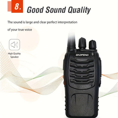 Baofeng BF-888S Walkie Talkies 16 Channel UHF Long Range Two Way Radio Rechargeable with Earphones for Camping Hiking Hunting Outdoor