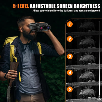 Night Vision Binoculars for Adults 4K Digital - 1080P HD Infrared Night Vision Goggles with 2.8" Screen, 10x Zoom, 7-Level 850nm IR Illuminator, 2000mAh Rechargeable Battery for Hunting Camping Boating Wildlife Observation, Gift for Men
