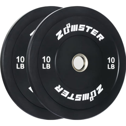 Rubber Bumper Weight Plates Olympic 2-Inch Steel Insert for Strength Training, Weightlifting & Home Gym – 35LB/55LB Pair