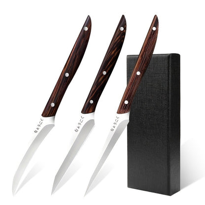 3-Piece Carving Knife Set Fixed Blade Whittling Knives – Portable Multifunctional Peeling Knife with Anti-Slip Outdoor Log Handle – Kitchen Tools Camping Gear Gifts for Dad Men