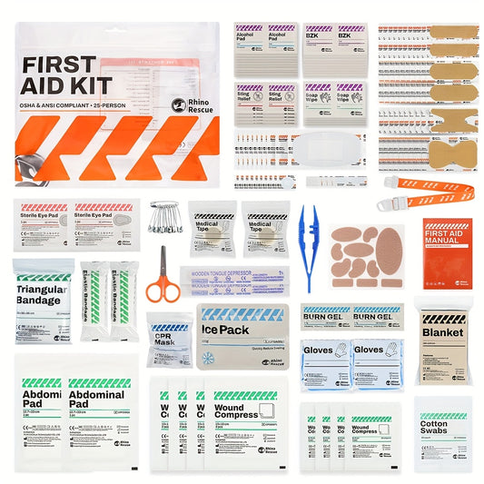 220-Piece First Aid Kit Refill Bag – Emergency Replacement Supplies with Bandages, Gauze & Wound Pads, Portable Refill Set for Home, School & Car, FSA & HSA Eligible