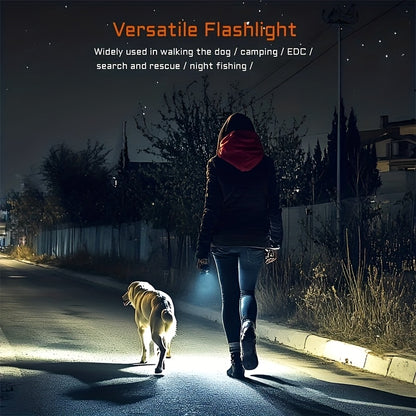 Rechargeable Solar Flashlight 2000 Lumen LED Torch with Power Bank USB-C Charging for Camping Hiking Outdoor Emergency