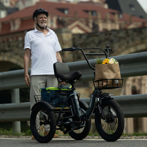 Electric Tricycle for Adults 749W Brushless Motor Folding E-Trike 48V 10.4Ah Removable Battery Step-Thru 3 Wheel Electric Bike 18x3.0 Fat Tire Up to 55 Miles 18MPH+ with 6-Speed Gear