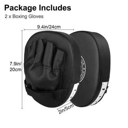 Faux Leather Boxing Gloves & MMA Training Pads Set, 2pcs