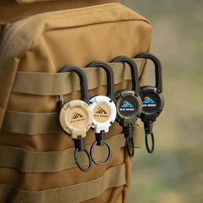 Tactical Retractable Keychain 2-Pack – Heavy Duty 23-Inch Steel Wire Rope with Lanyard, Multi-Tool Badge Holder & ID Clip for Camping, Hiking, Fishing & Everyday Carry (4 Colors)