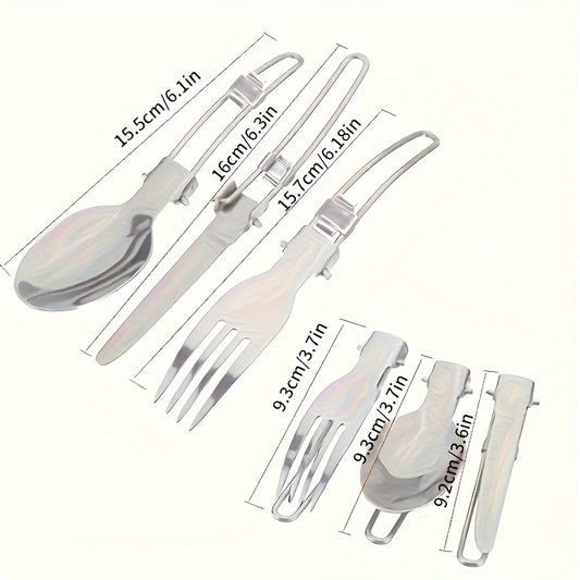 Stainless Steel Camping Cookware Set Portable Outdoor Cooking Pot with Foldable Storage Knives Forks Lightweight Compact for Backpacking Hiking Picnic Travel Orange Green Gift Ready