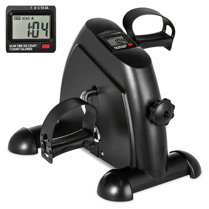 Under Desk Bike Pedal Exerciser with LCD Screen, Mini Portable Arm & Leg Exercise Bike for Home Office & Travel, Adjustable Resistance Pedal Cycle Machine for Seniors & Physical Therapy Recovery