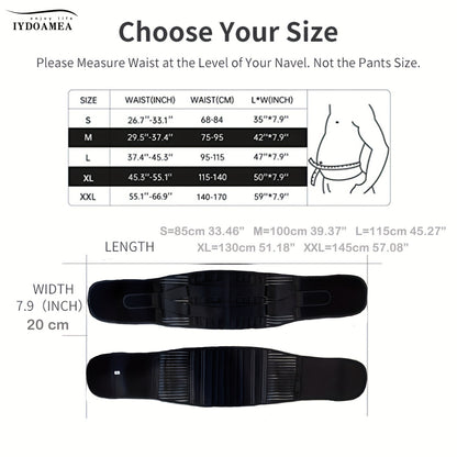 Lumbar Support Belt with 6 Stays & 16-Hole Mesh – Breathable Back Brace for Men Women, Anti-Skid Waist Support for Work, Sciatica & Lower Back Pain Relief