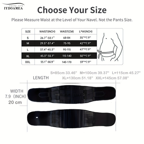 Lumbar Support Belt with 6 Stays & 16-Hole Mesh – Breathable Back Brace for Men Women, Anti-Skid Waist Support for Work, Sciatica & Lower Back Pain Relief