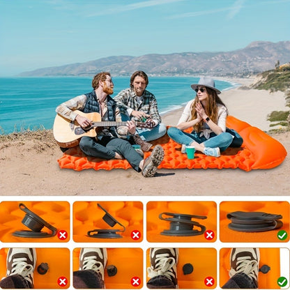 Camping Sleeping Pad Inflatable & Self-Inflating – Ultralight TPU Nylon Mat with Built-In Pump, Single & Double Size for Backpacking, Hiking, Travel