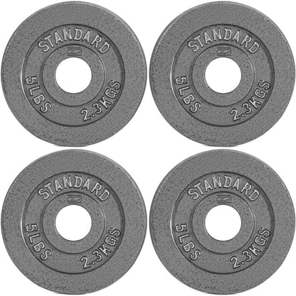 Cast Iron Weight Plates 2-Inch Standard Barbell Plates Solid Iron Gym Weights for Strength Training Weightlifting Bodybuilding Powerlifting Home Gym Multiple Sizes 2.5LB to 100LB