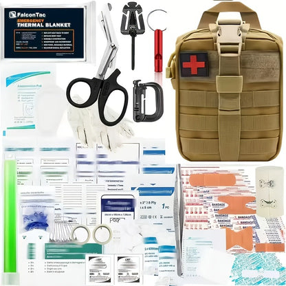 Survival Kit 160-in-1 Professional Emergency Gear with MOLLE Tactical Bag for Camping Hiking Hunting Outdoor Adventure Men
