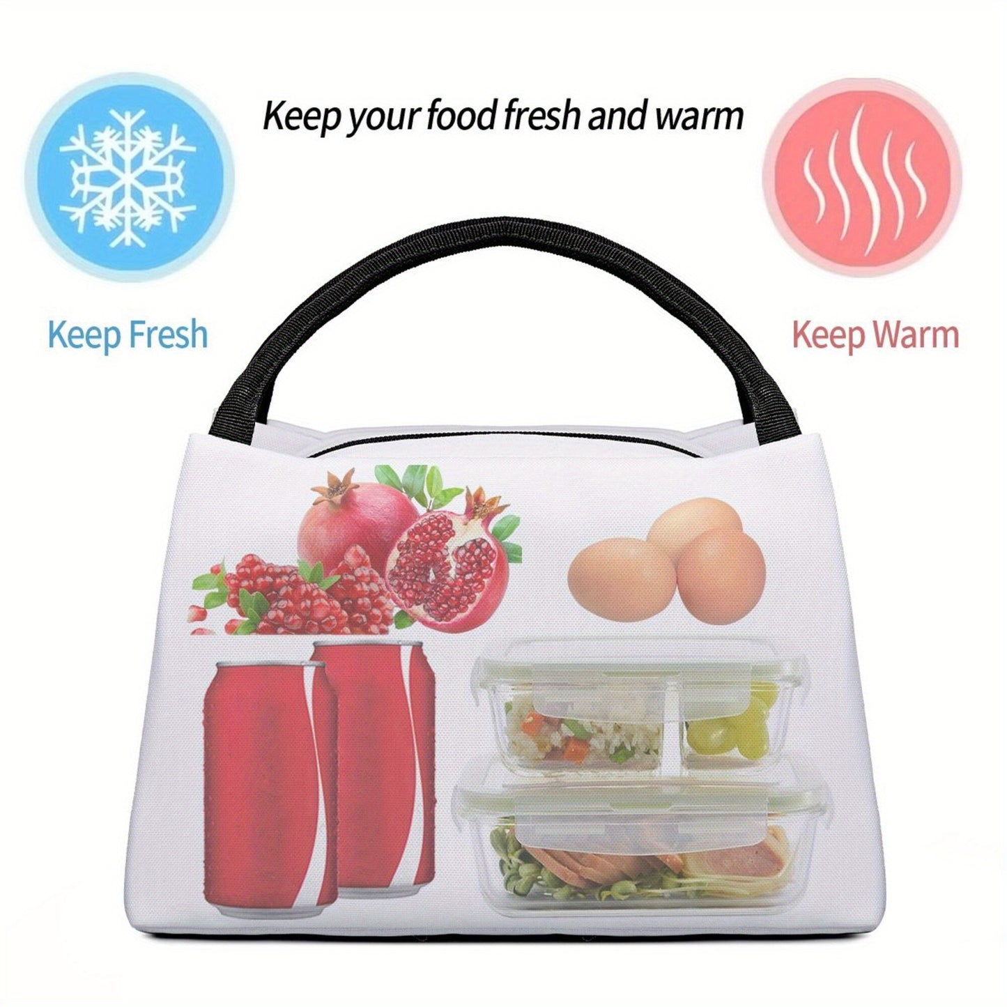 Insulated Lunch Bag with Black Girl Wine Tasting Pattern - Portable Reusable Cooler Bag for Camping, Picnic, Beach, Office & Outdoor Use, Perfect Birthday & Holiday Gift for Women, 10.6 x 6.3 x 6.7 in