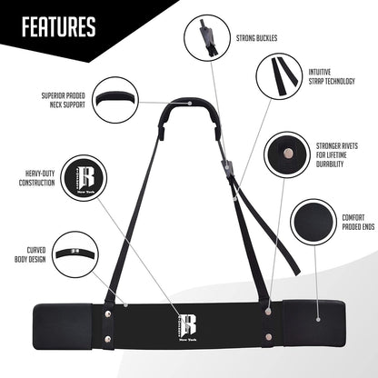 Arm Blaster for Biceps & Triceps – Heavy Duty Aluminum Bicep Curl Isolator, Adjustable Strap with Neck & Elbow Pads, Portable Preacher Curl Alternative for Home Gym