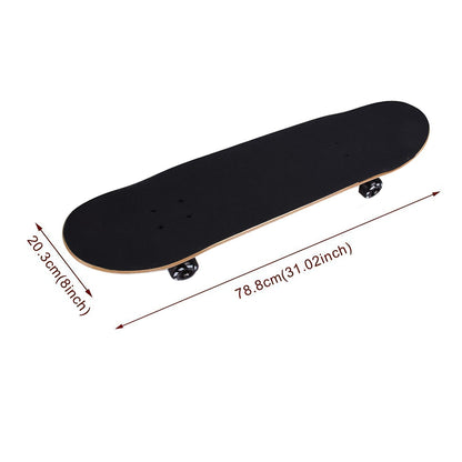Graphic Skateboard 31 Inch 7-Ply Maple Deck ABEC-7 Bearings, Lightning Skull Monster