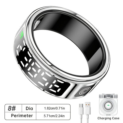 Stainless Steel Smart Ring | Fitness Monitor USB Charging Gift