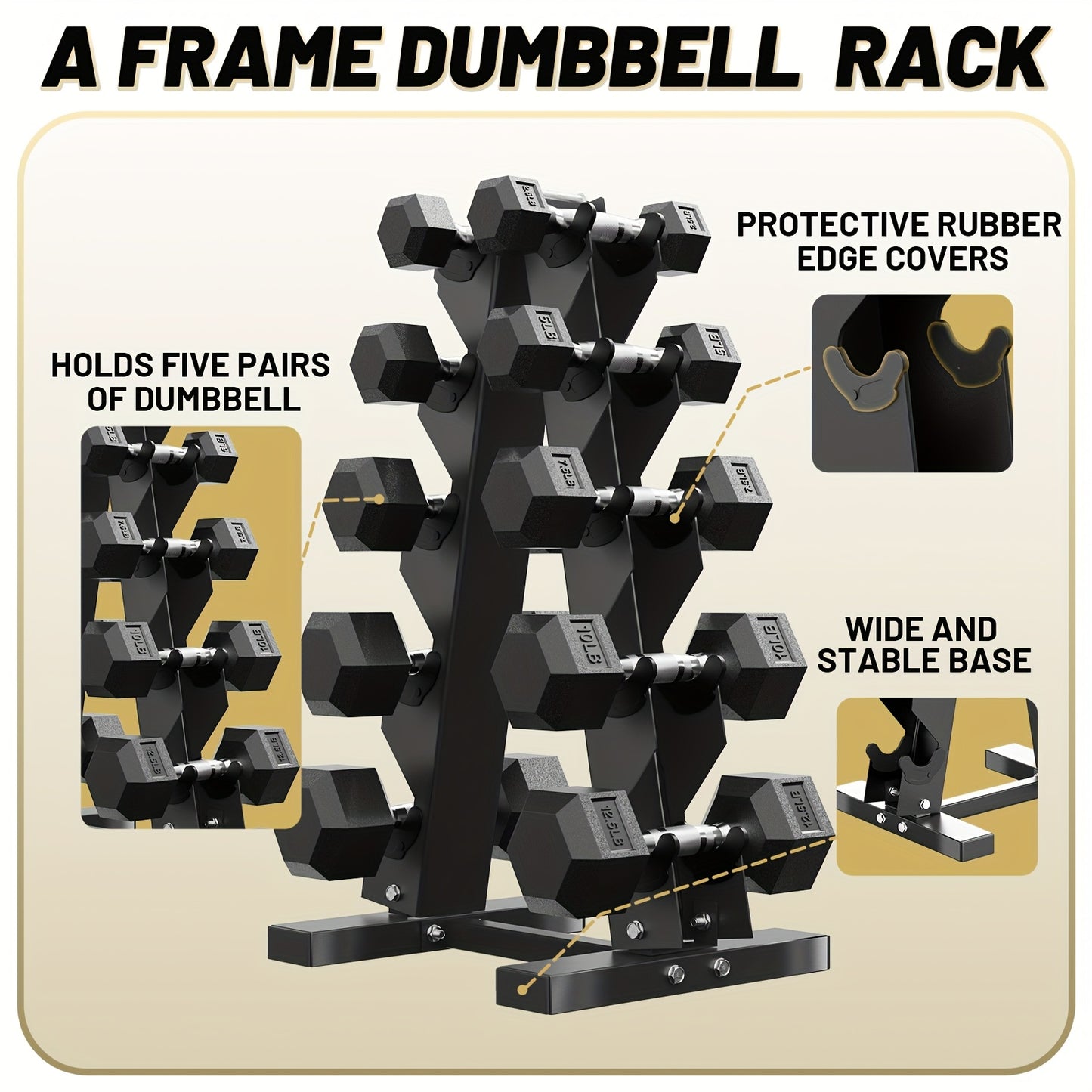 Rubber Coated Hex Dumbbell Set with Rack 100-200lb Heavy Duty Free Weights for Strength Training Exercise Fitness Home Gym 100LB 150LB 170LB 200LB