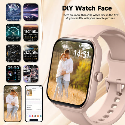 Smart Watch Fitness Tracker – 1.95" TFT Display, Built-in Alexa, 100+ Fitness Modes, Heart Rate Monitor, Men & Women