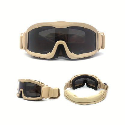 Polarized Off-Road Goggles Windproof – Wide Field of View, Anti-Fog, Durable Sports Glasses for Desert Snow Sand Outdoor Motorcycle Cycling Hiking