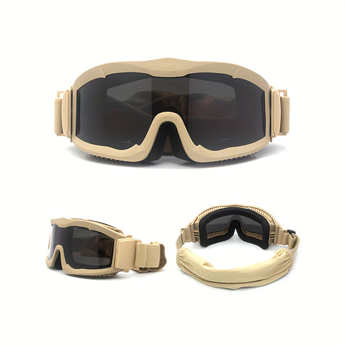 Polarized Off-Road Goggles Windproof – Wide Field of View, Anti-Fog, Durable Sports Glasses for Desert Snow Sand Outdoor Motorcycle Cycling Hiking