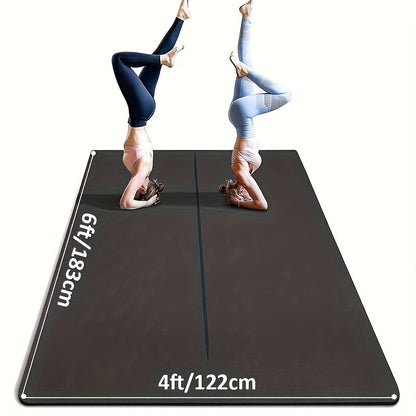 Large TPE Yoga Mat 6'x4' Extra Thick 1/3" – Alignment Lines, Double-Sided Non-Slip Professional Mat for Yoga, Pilates & Home Workout for Women & Men