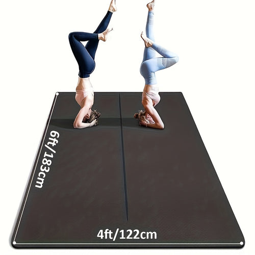 Large TPE Yoga Mat 6'x4' Extra Thick 1/3" – Alignment Lines, Double-Sided Non-Slip Professional Mat for Yoga, Pilates & Home Workout for Women & Men