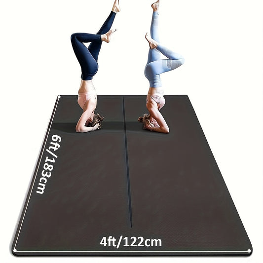 Large TPE Yoga Mat 6'x4' Extra Thick 1/3" – Alignment Lines, Double-Sided Non-Slip Professional Mat for Yoga, Pilates & Home Workout for Women & Men