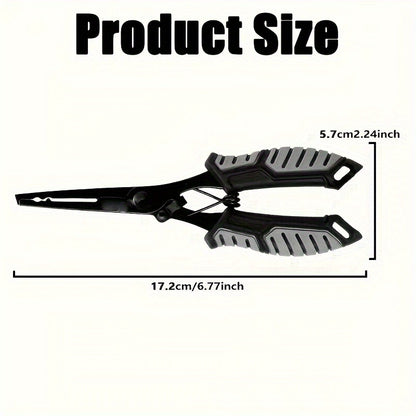 Fishing Pliers Fish Gripper Combo Set 2pcs Stainless Steel Hook Remover Line Cutter with TPR Non-Slip Handle Spring-Loaded Lock for Freshwater Saltwater Bass Trout Pike Catch and Release