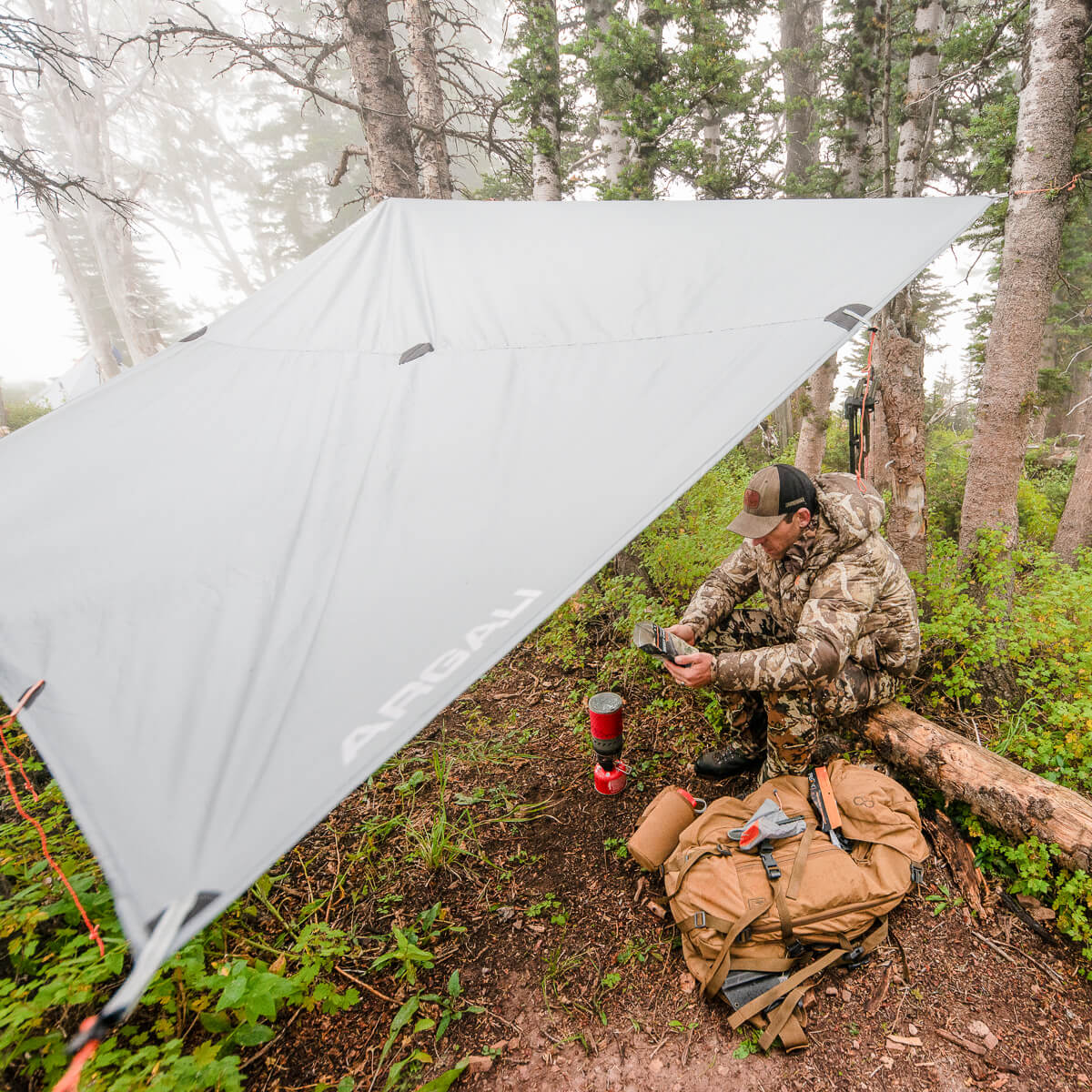 Steel Grey flat camping tarp original source view 10