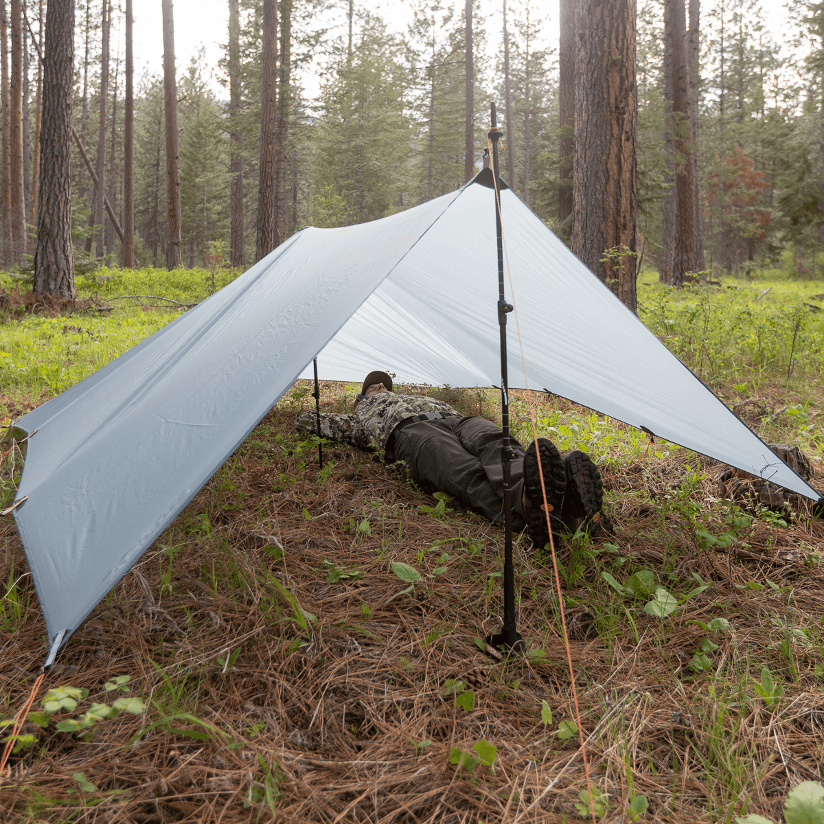 Steel Grey flat camping tarp original source view 11