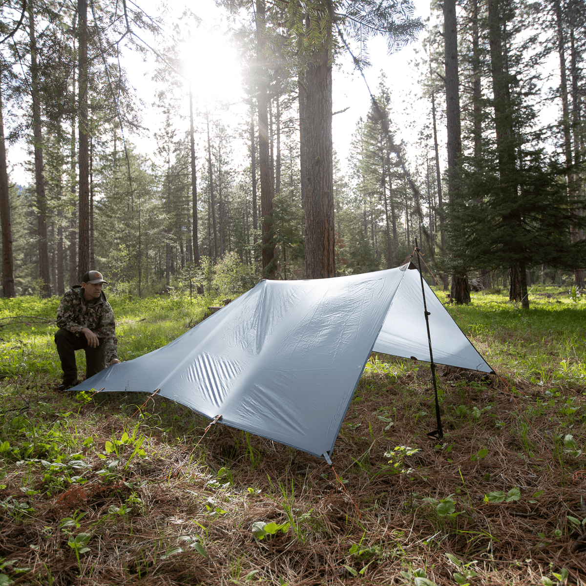 Steel Grey flat camping tarp original source view 12