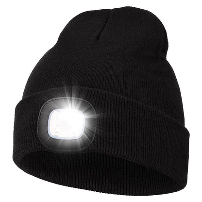 LED Beanie Light with Built-In Rechargeable Headlamp Hat
