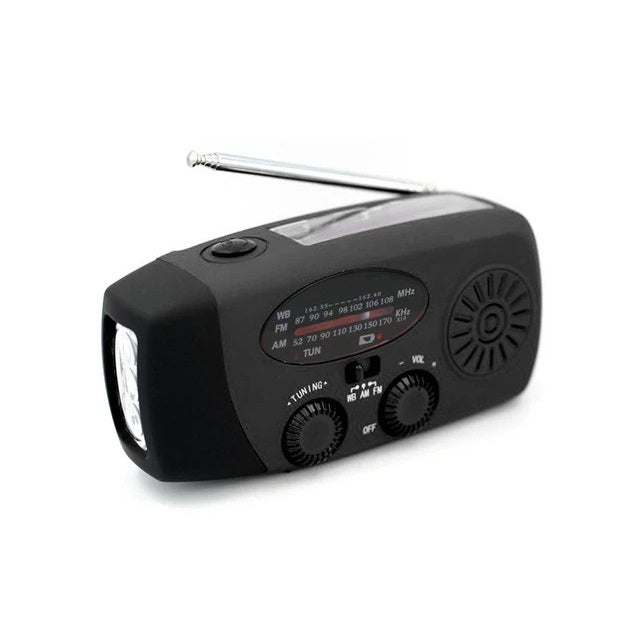 Solar Power Bank Emergency Radio with Hand Crank & NOAA