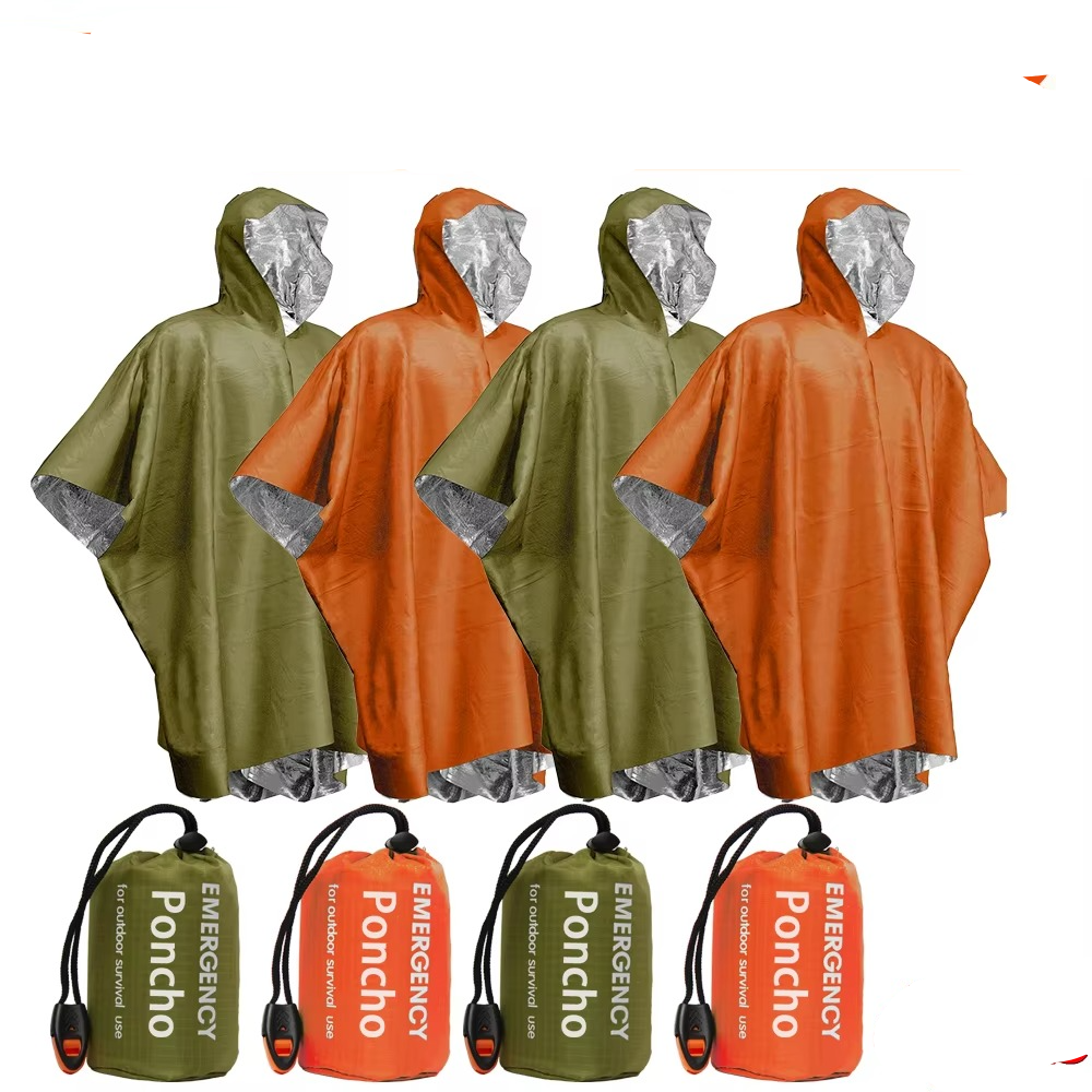 Emergency Thermal Rain Poncho – Waterproof Survival Blanket Poncho