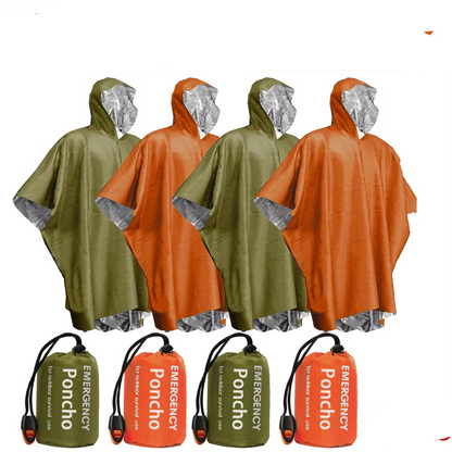 Emergency Thermal Rain Poncho – Waterproof Survival Blanket Poncho
